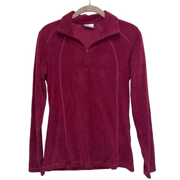 Columbia Quarter Zip Fleece Burgundy Top - Picture 1 of 5